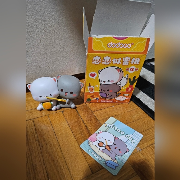 Dodowo Mitao Cat couple pizza figure - Picture 1 of 8